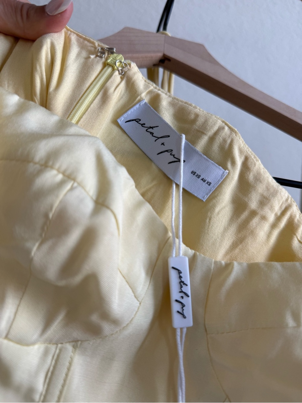 Petal & Pup Pale Yellow Strapless Corset Dress - Picture 2 of 3